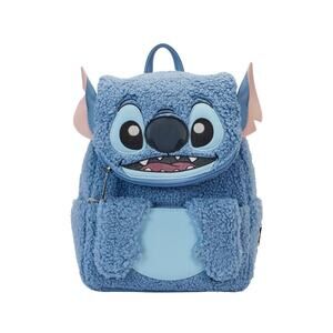 Loungefly Disney Stitch Plush Sherpa Mini Backpack So Cute! NEW
